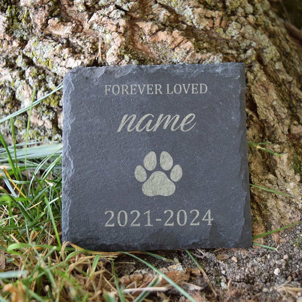 Pet Memorial Gift Custom Pet Memorial Garden Stone Slate Engraved Garden Slate with Dog Name Dog Loss Gifts