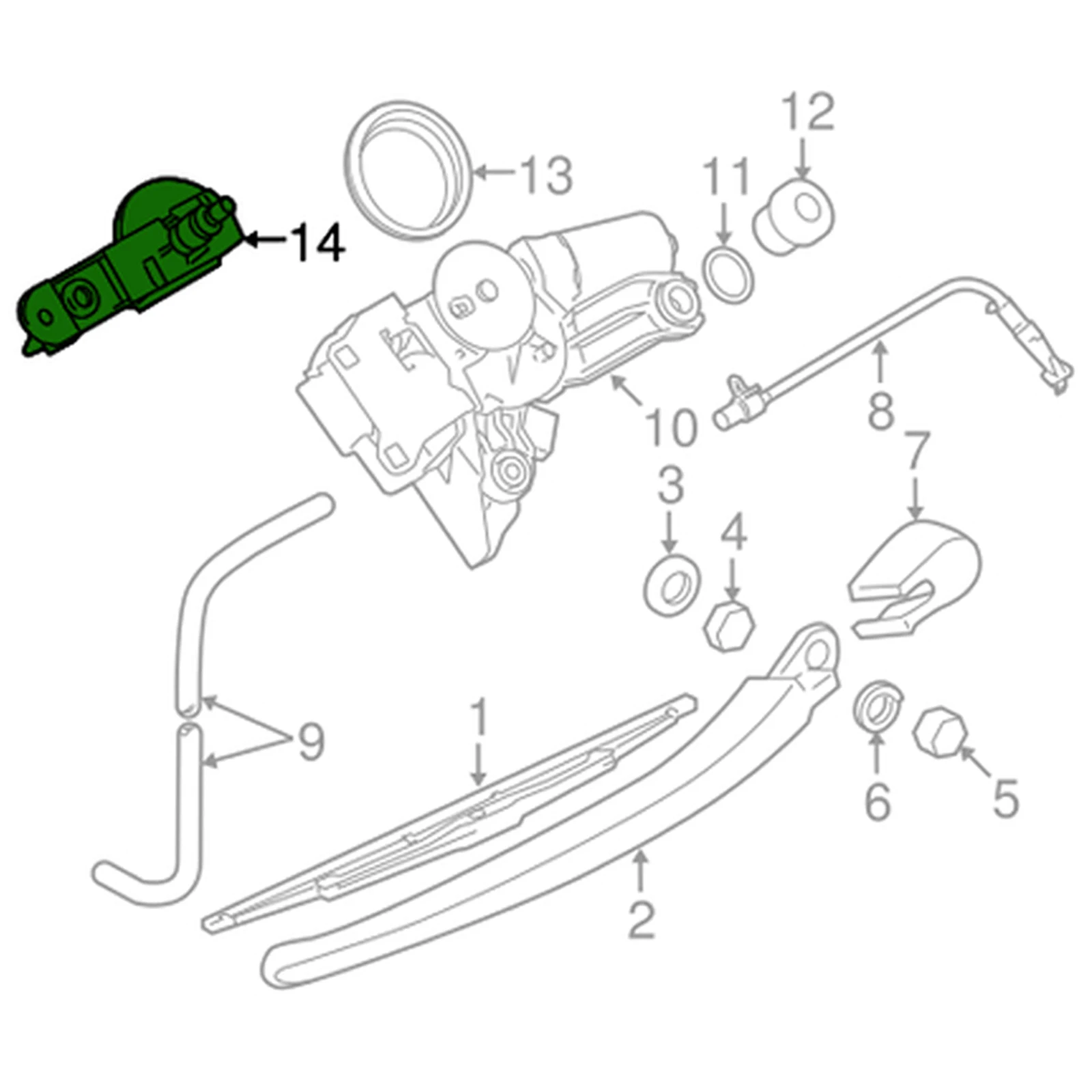 61627209167 Replacement Rear Window Wiper Shaft Pivot Touring Wipershaft for BMW 3 5 Series E91 E61 320i 318d 520i 530d xDrive