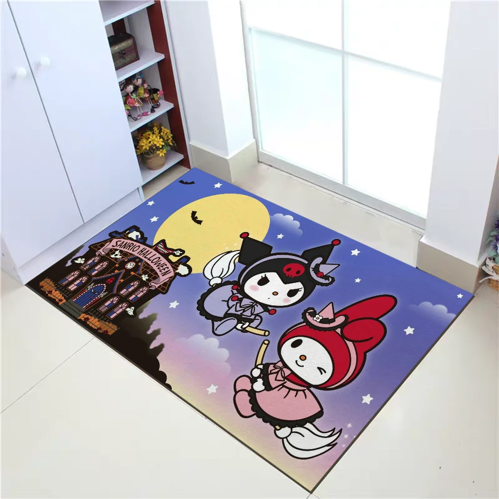 Kuromi My Melody Carpet Living Room Mat Entrance Door Mats Welcome Home Kawaii Rug Absorbent Bathroom Rug Doormats Rugs Foot