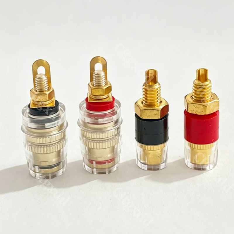 Cltgxdd 2 Stück Messingklemmen für 4-mm-Bananenstecker, CD-Audio-Lautsprecher, Anschlusskabel, Verstärker, Gewinde 31 mm/33 mm – Detail 2