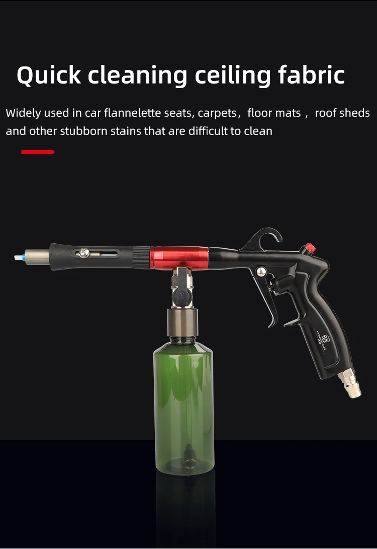 

Hot Selling Portable High Pressure Tornado Car Roof Cleaning Gun 200ML Spray Can Bottle Car Interior Seat Blowing Dust Gun