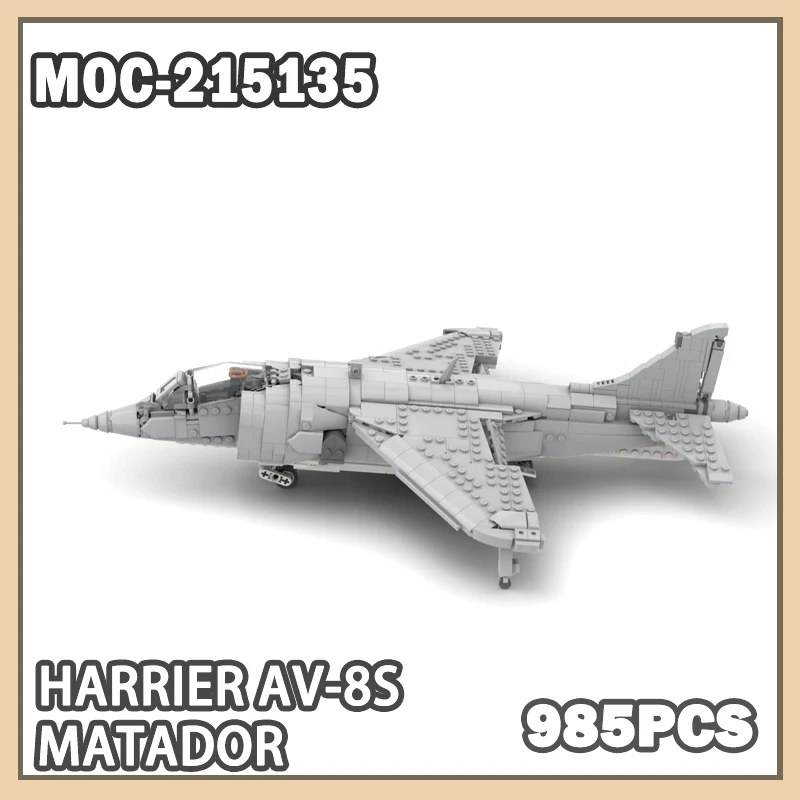 

MOC- 215135 Военный военный Харер AV-8S Matador, строительный блок в сборе, земляная атака, модель машины, игрушки, детские праздничные подарки, 985 шт.