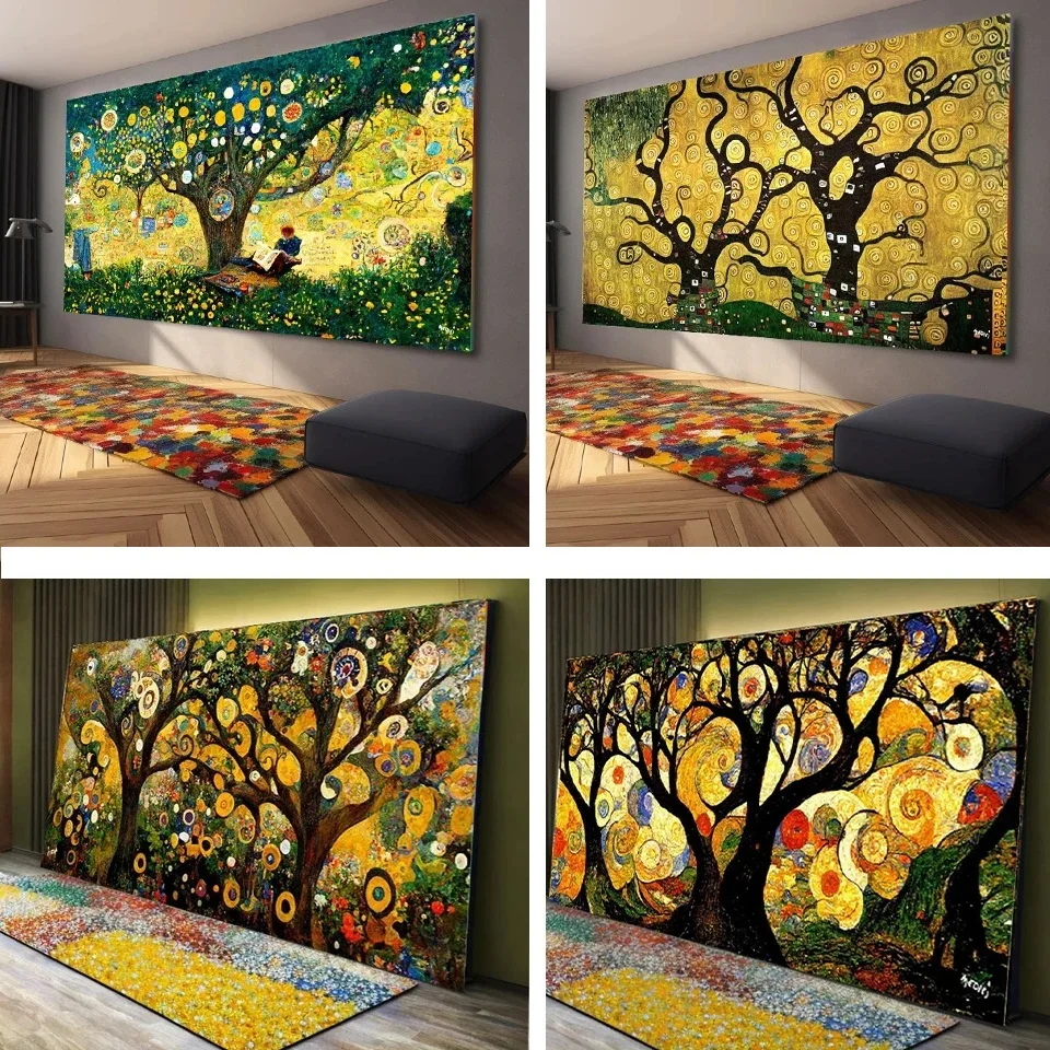 large Tree of Life Gustav Klimt Diy Diamond Painting Full Square Round Artwork Picture Room Decor Mythology Love Gift V657