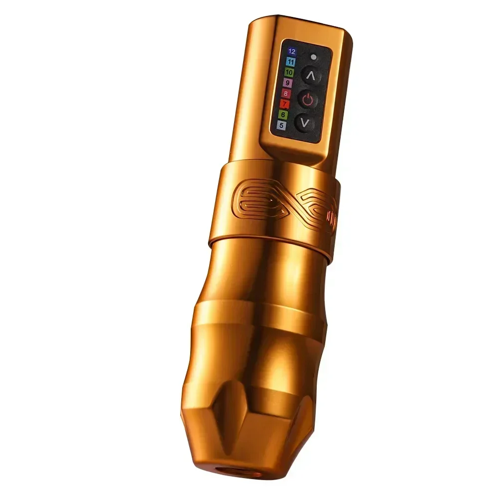 Golden Battery Wireless Tattoo Pen 2200mah Lithium Battery Tattoo Machine LED Display Tattoo