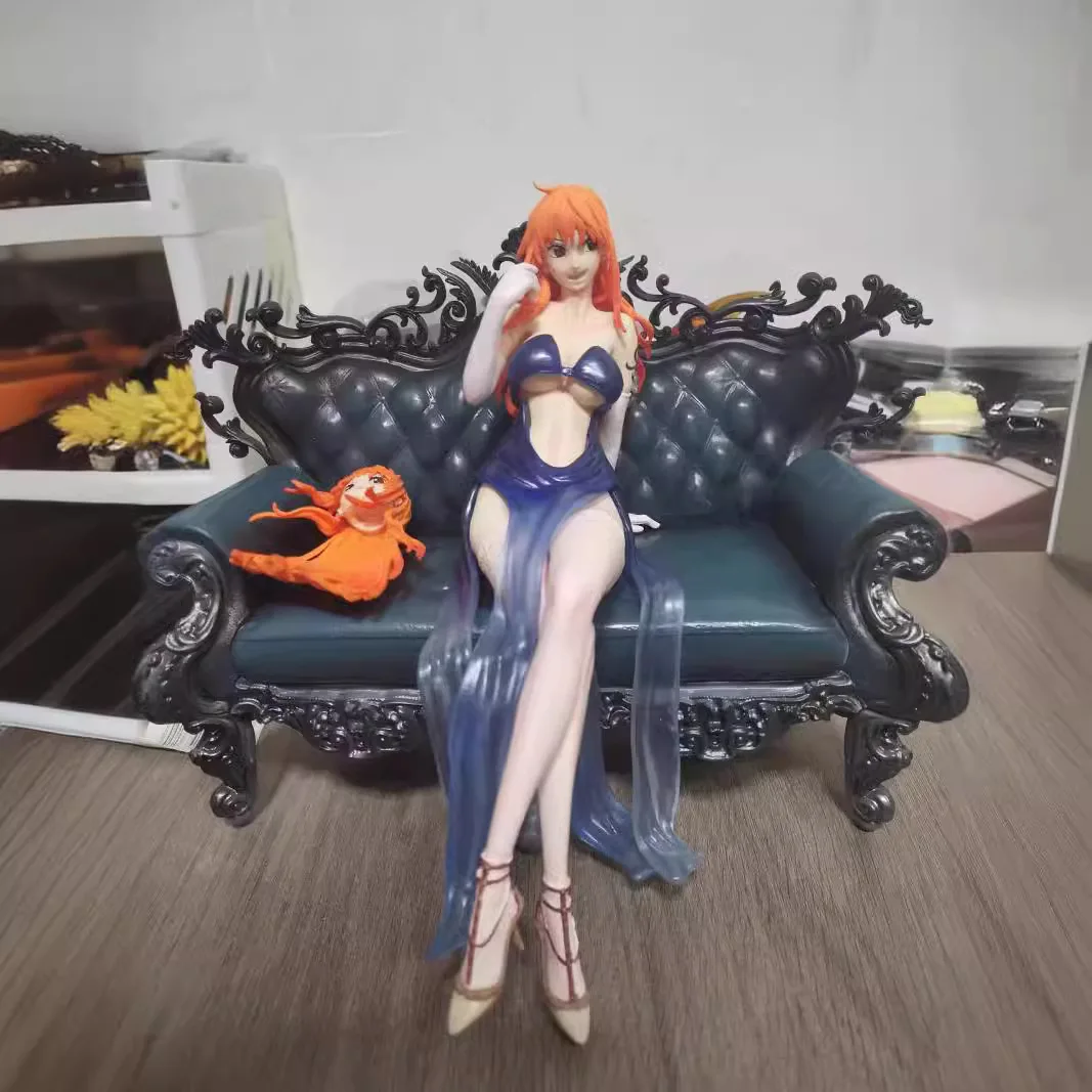 20cm One Piece Nami Suit Thug Couch Nami Action Figurine Statue Pvc Statue Doll Model Statue Collection Toys Gift