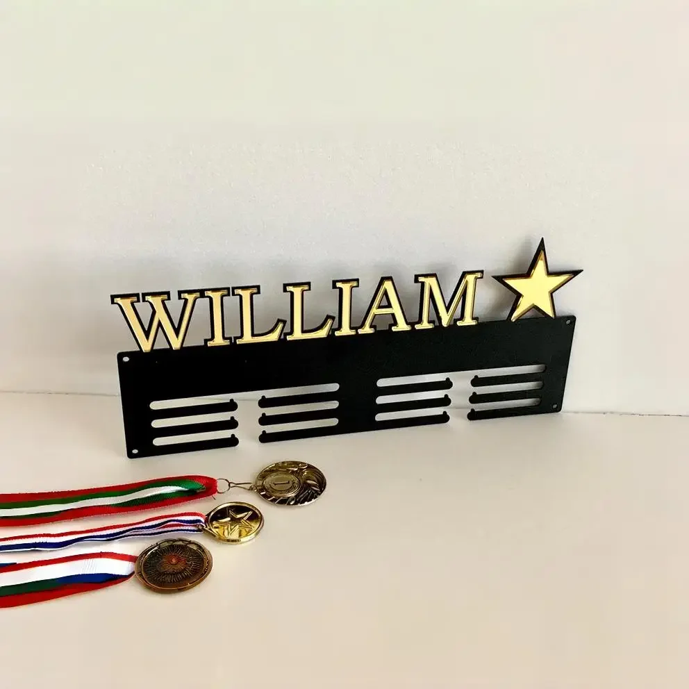 Luxury Medal Hanger Personalized Metal Medal Holders Custom Name Metal Medal Display Rack for Awards Gift for Winner