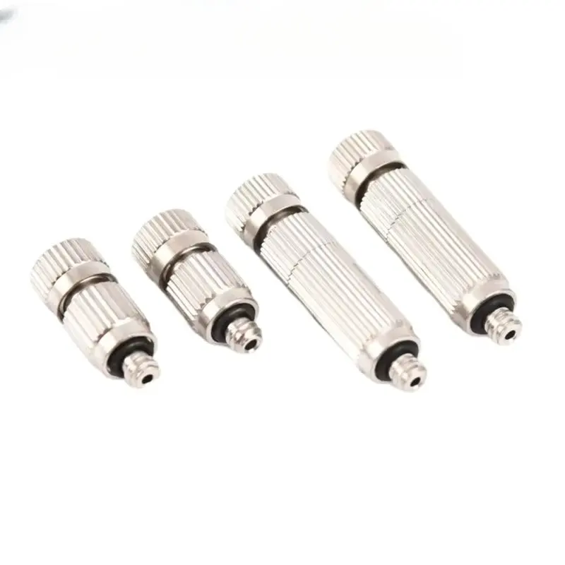 100PCS Stainless Steel Misting Nozzle Atomizing Spray Nozzle 3/16 Thread High Pressure Garden Cooling Humidifying