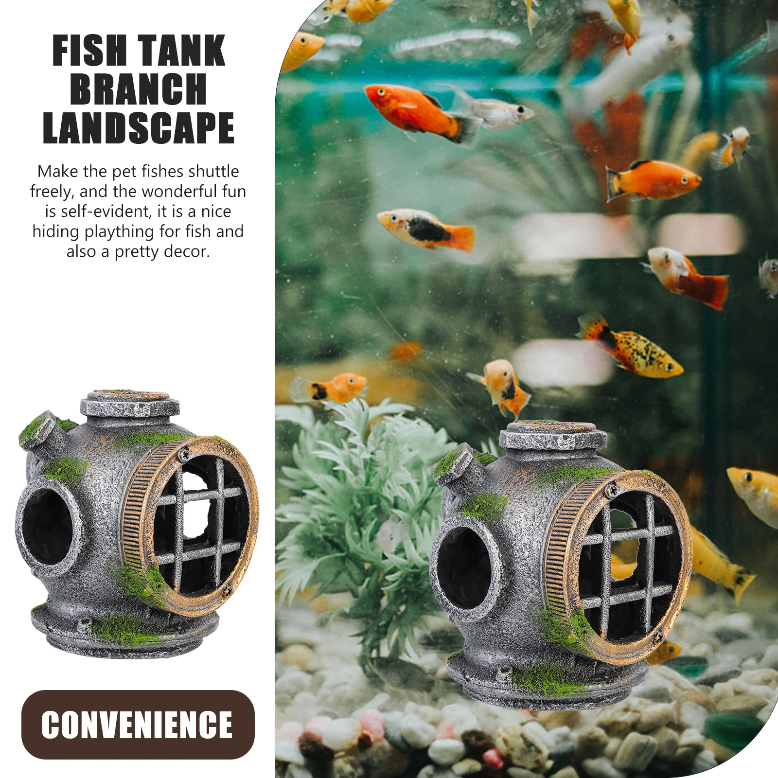 

Fish Hideout Decor Resin Aquarium Landscape House Underwater Shrimp Hideout For Large Tank Supplies Ornament