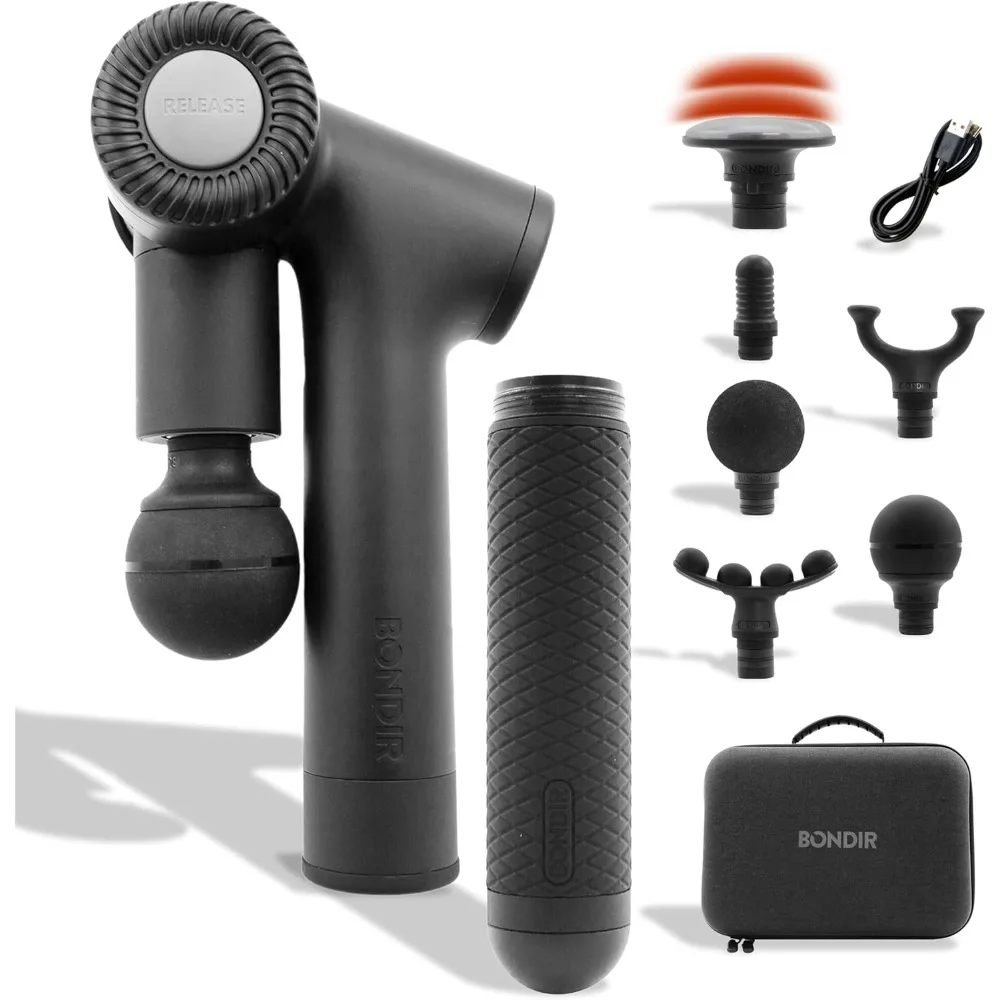 

Massage Gun - Articulating Deep Tissue Back Massager with Extension Handle and 6X Heads Including Heated Attachment