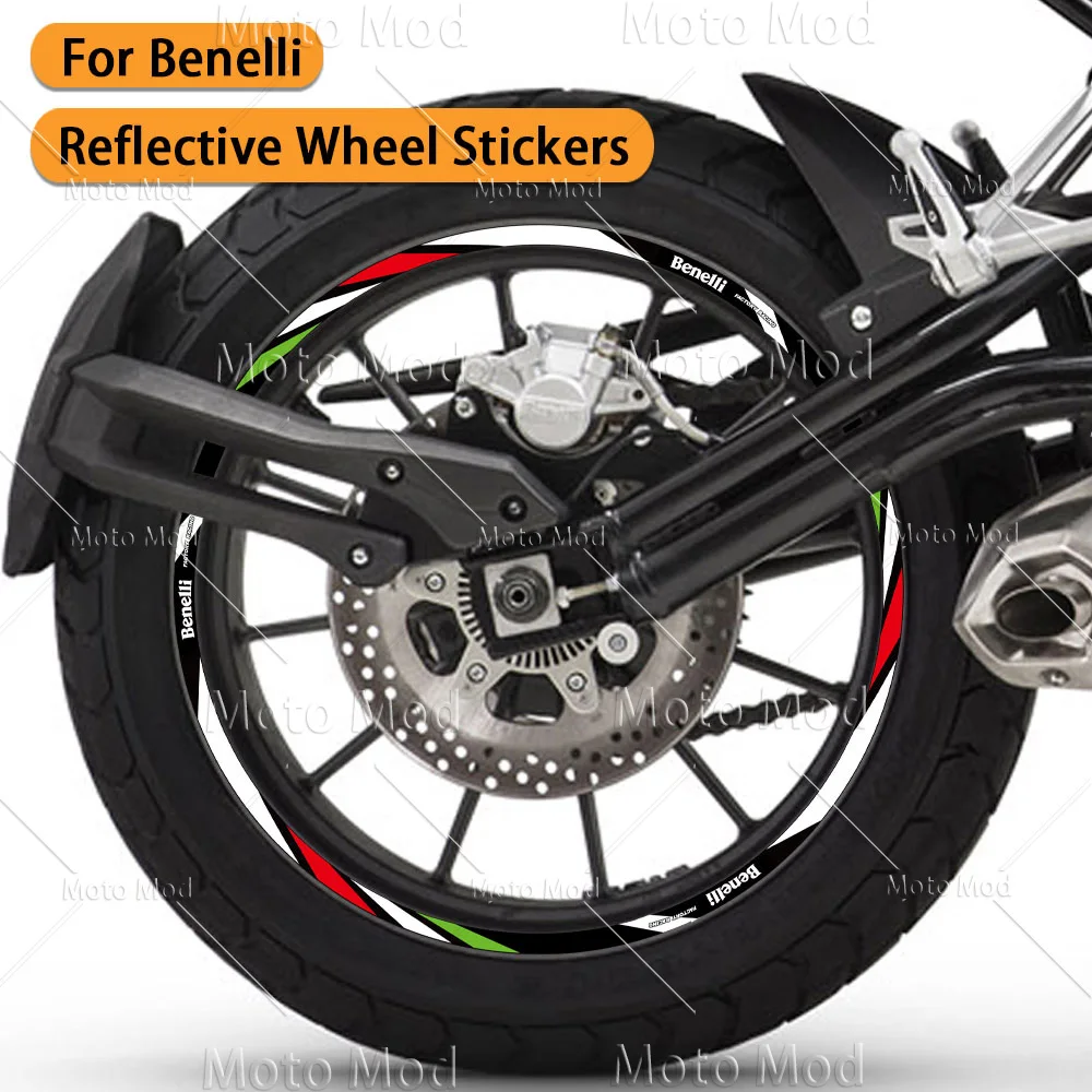 Reflective Wheel Sticker Rim Strips Tape Hub Decal Accessories For Benelli trk 502 leoncino 500 leoncino 800 502c 752s 302s 180s