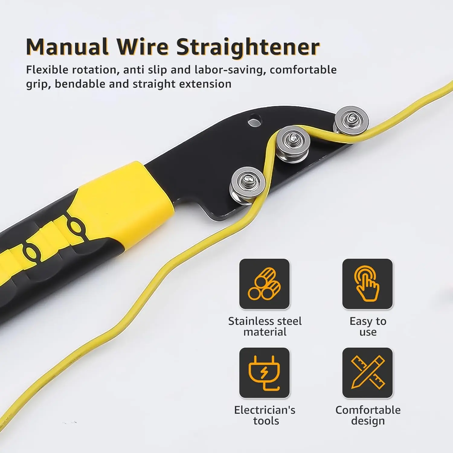 Professional Stainless Steel Wire Straightener Tool for Electricians Portable Manual Wire Aligner for Electrical Box Terminals