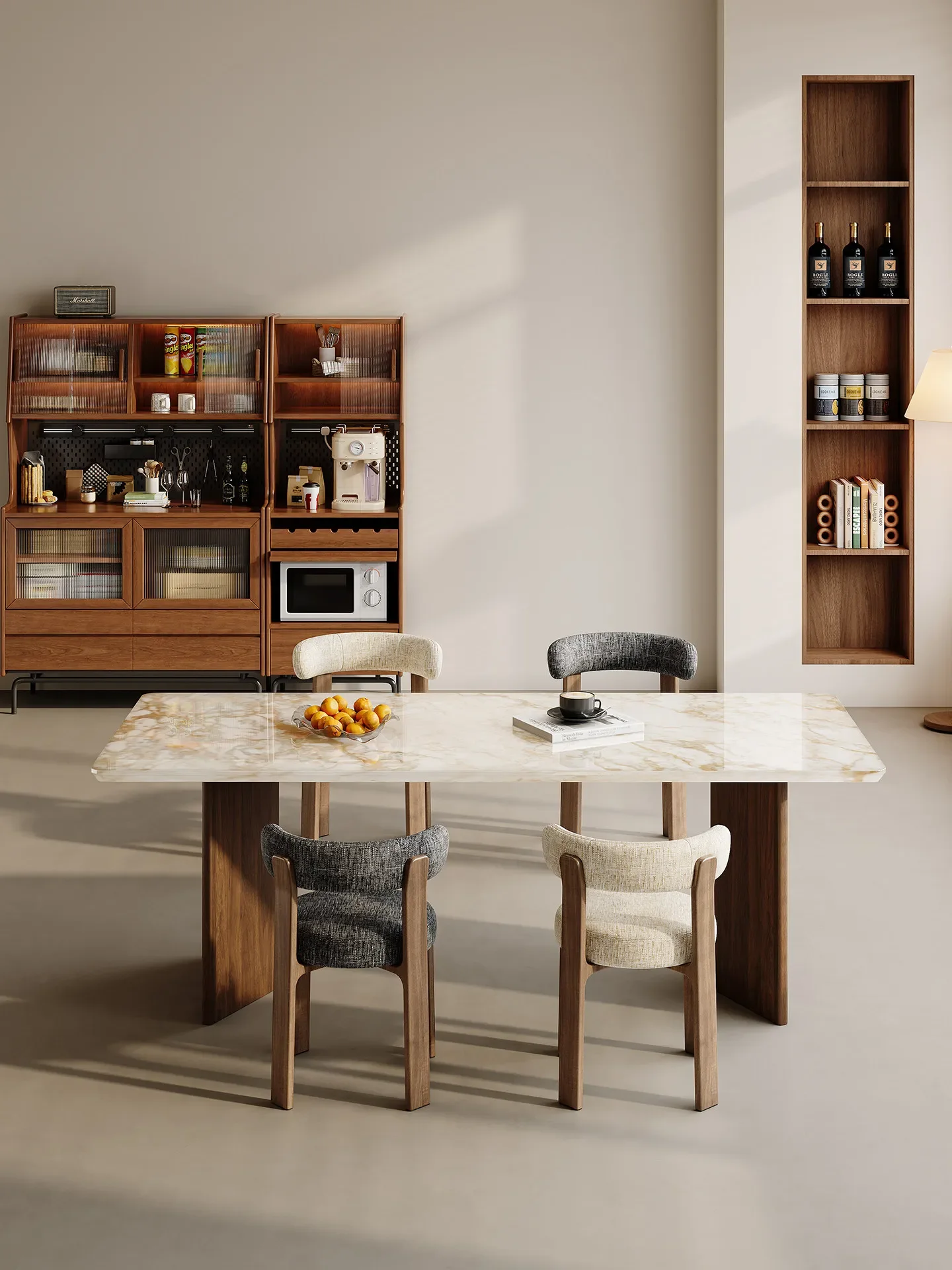 

b22 natural luxury stone Bulgari gold high-end household small apartment rectangular marble dining table