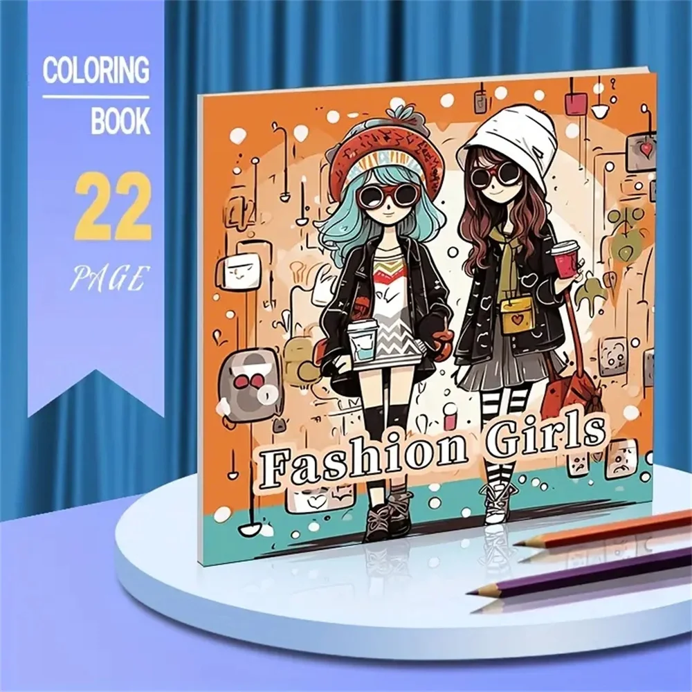 

1pc Art Coloring Book 22 Page Coloring Books Gift For Birthday Party Relieve Stress Kill Time Graffiti Painting Drawing Art Book