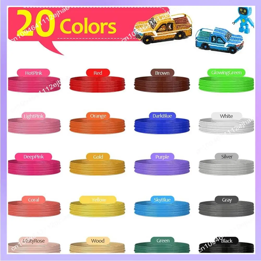 N83R 3D Pen Filament PLA Refills 20 Colors, 16 Ft Per Color Total 320 Ft 1.75Mm Premium Filament For 3D Printing Pen Comes