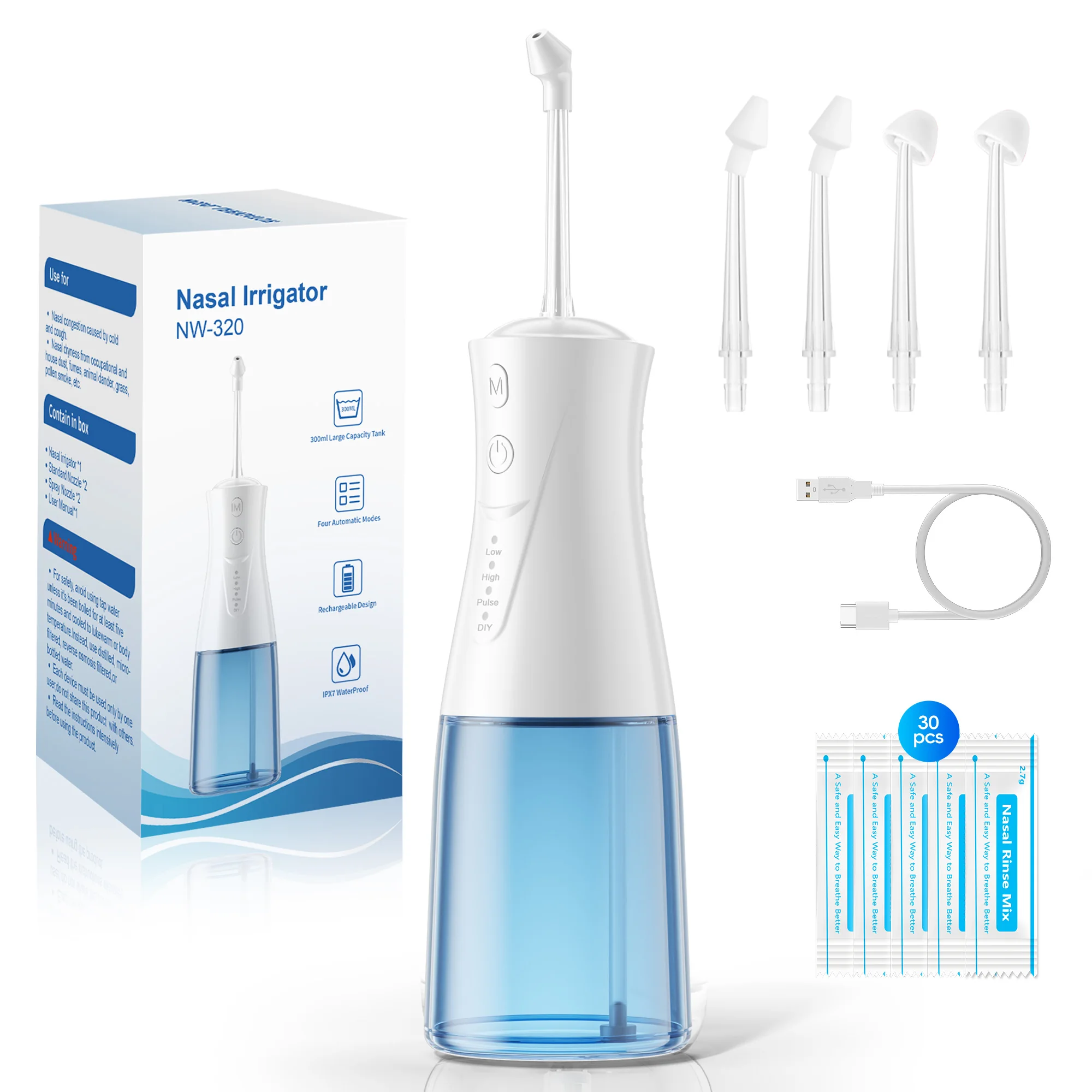 

Electric Nasal Irrigator For Nasal Care And The Relief Of Sinus Discomfort Suitable For Both Adults And Children, Including 6 No