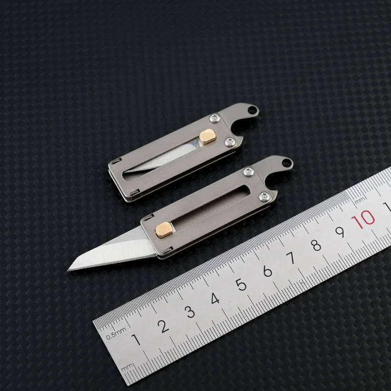 Mini Pocket Knife TC4 Titanium Flash Drive Knife Sharpening Fruit Pencil Unboxing Portable Tool Bottle Opener Small Finger Knife