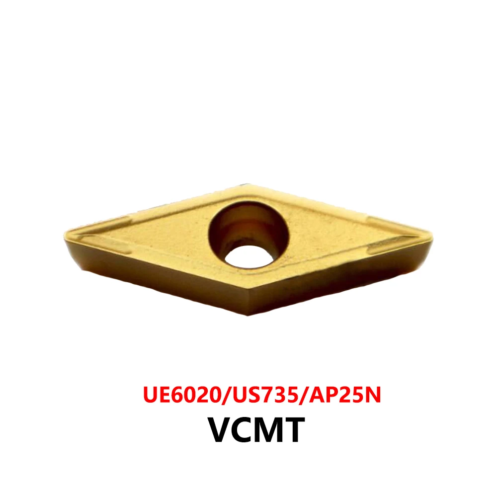 VCMT110304 VCMT160404 VCMT160408 UE6110 US735 AP25N Original VCMT 110304 160404 160408 Carbide Inserts VCMT1103 CNC Tools VCMT16