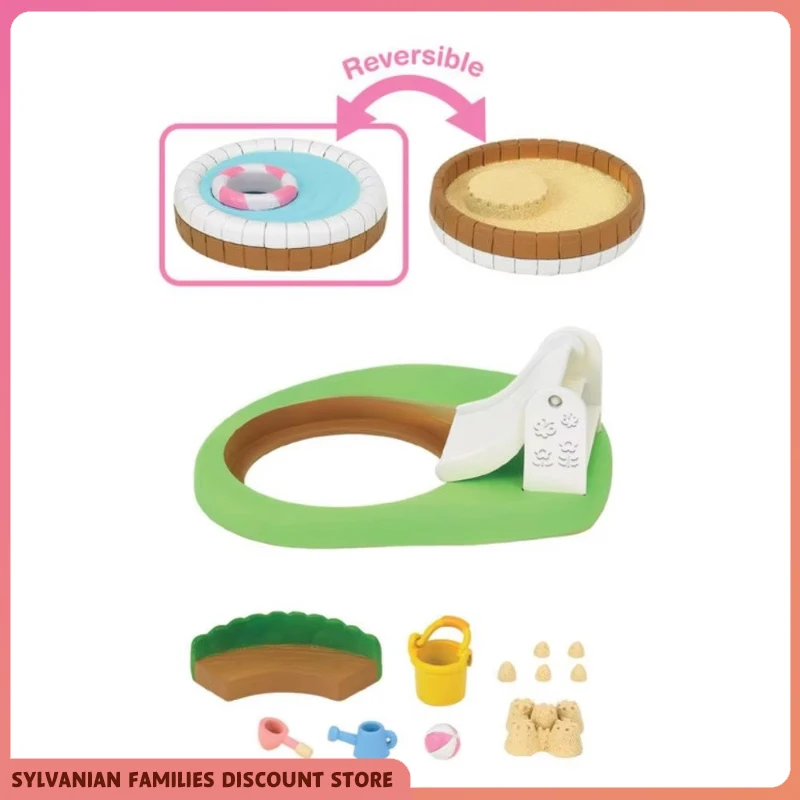Sylvanian Families Casa Toys Ternurines Figuren Spielzeug Mädchen Niedliche Calico Critters Anime Puppenhausmöbel Schwimmbad Sandpool