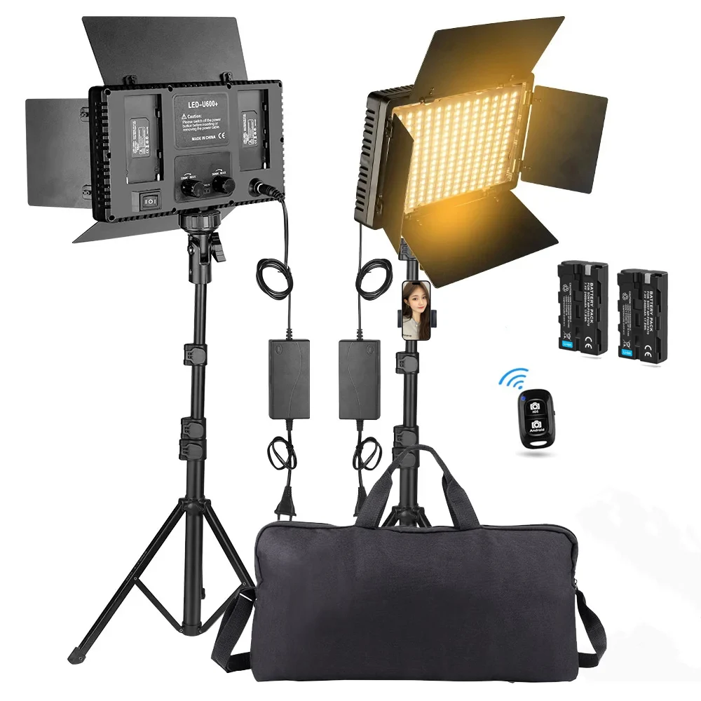 2025 Diskon Besar LED 600 Pro 40W Kit Lampu Video LED Pemotretan Foto Film 3200-5600K Lampu Video Fotografi
