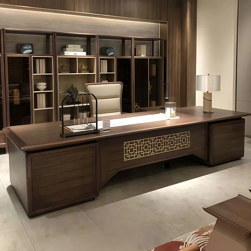 Brown Designer Executive Office Desk Wooden Strong Large Standing Office Desks Modern Luxury Escritorios De Ordenador Furniture