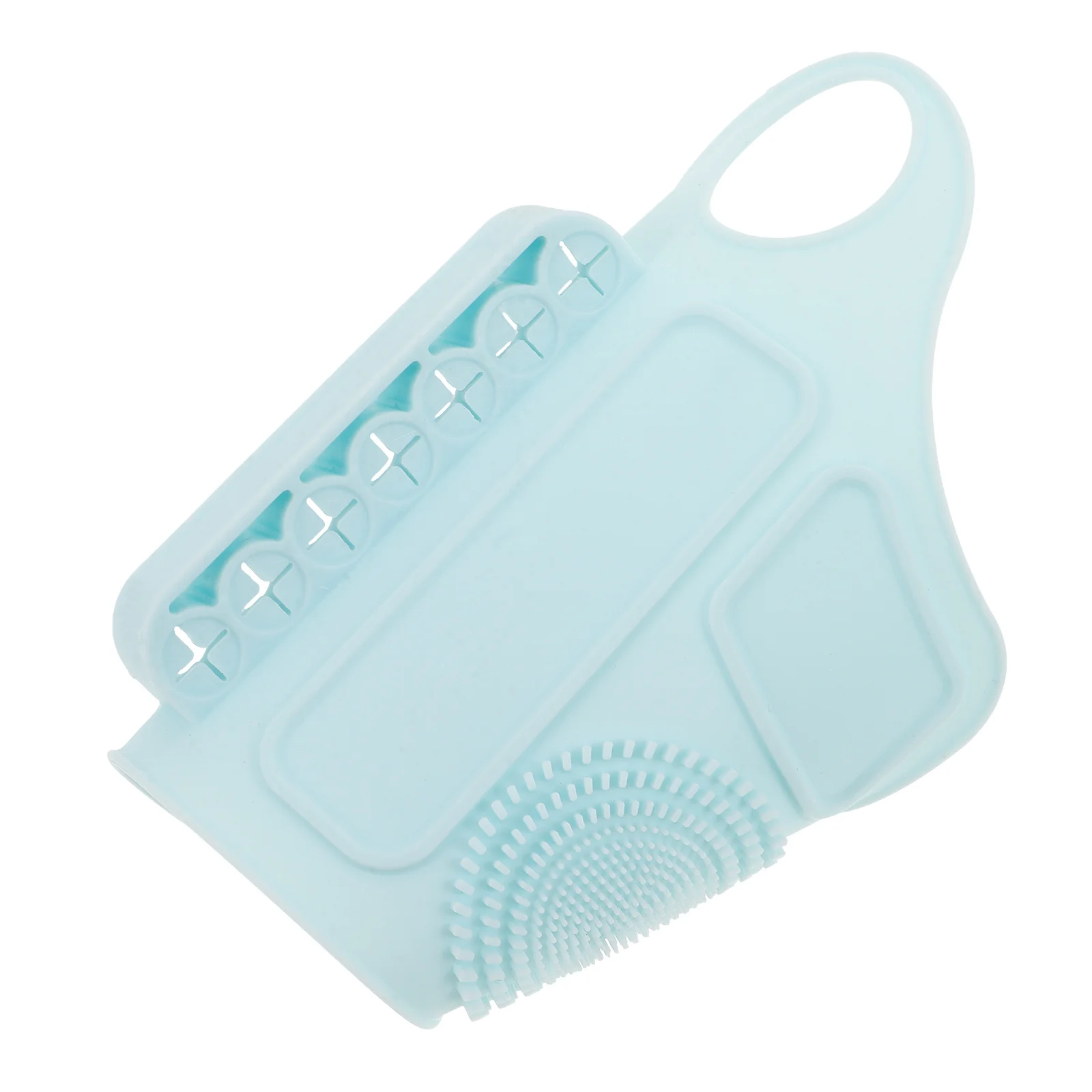 Cinghia da polso per trucco in silicone Superficie strutturata regolabile Accessori di bellezza portatili Tavolozza da polso Strumento di miscelazione riutilizzabile per