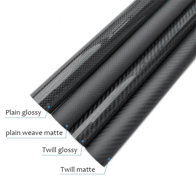 1Pcs 3K Carbon Fiber Tube Length 1000mm High Composite Hardness Material OD: 24 25 26 27 28 29mm For Plant Protection Aircraft