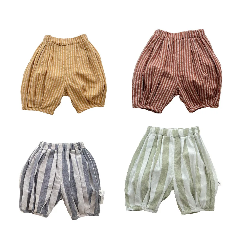 

Toddler Striped Trousers Summer Children Clothing Loose Casual Cool Pants Fashion Versatile Clothes Boys Girls for 3-36M