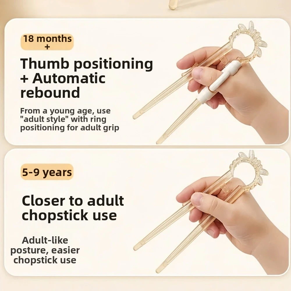 1/2PCS Food Grade Kids Training Chopsticks Cartoon Shape Anti Slip Baby Learning Chopsticks Transparent Design