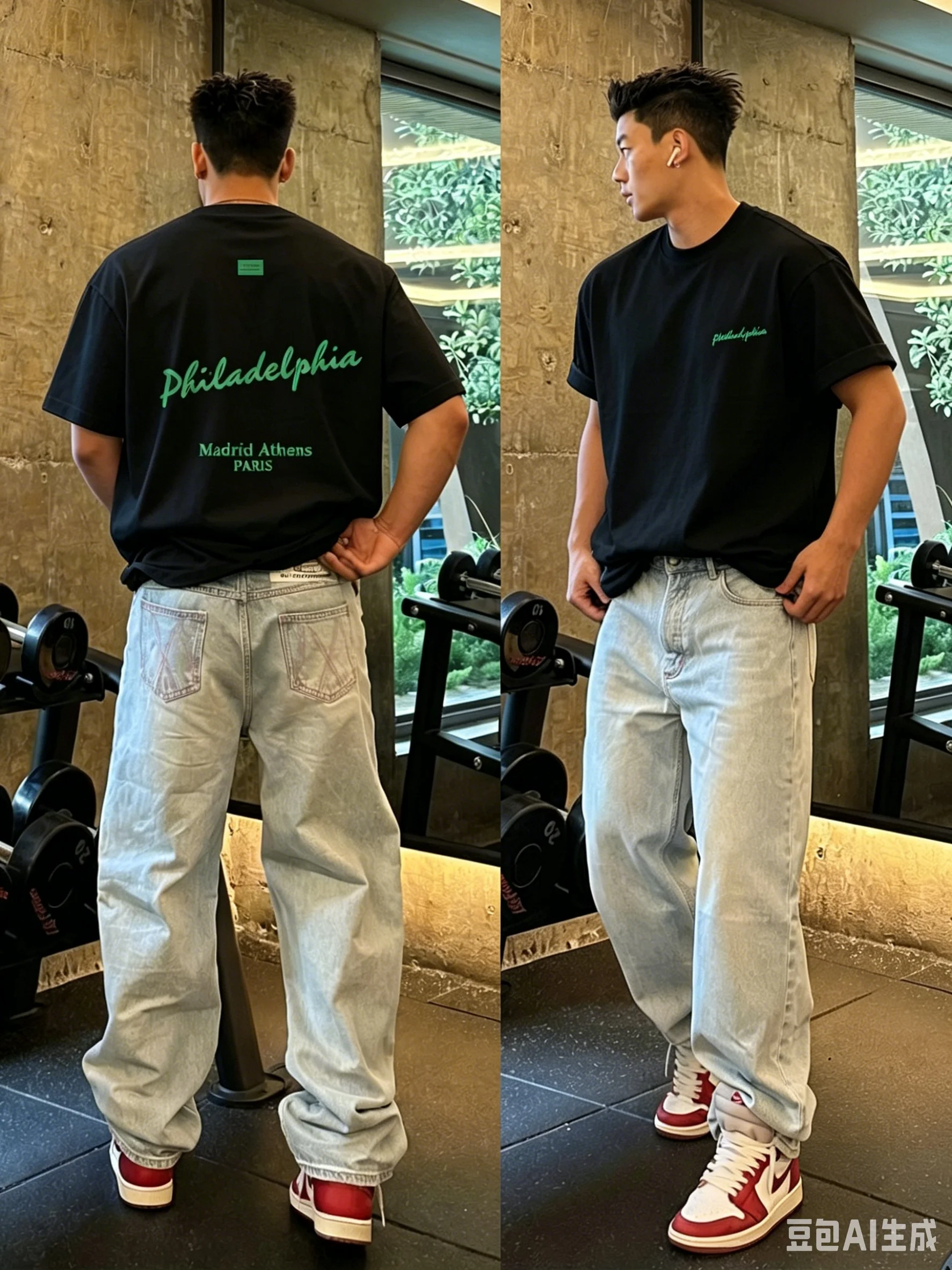 2026 Schwergewichts-Kurzarm-T-Shirt – Trendiges Herren-T-Shirt im amerikanischen Stil mit Rückendruck, Rundhals und lockerer Passform für den Sommer – Detail 3