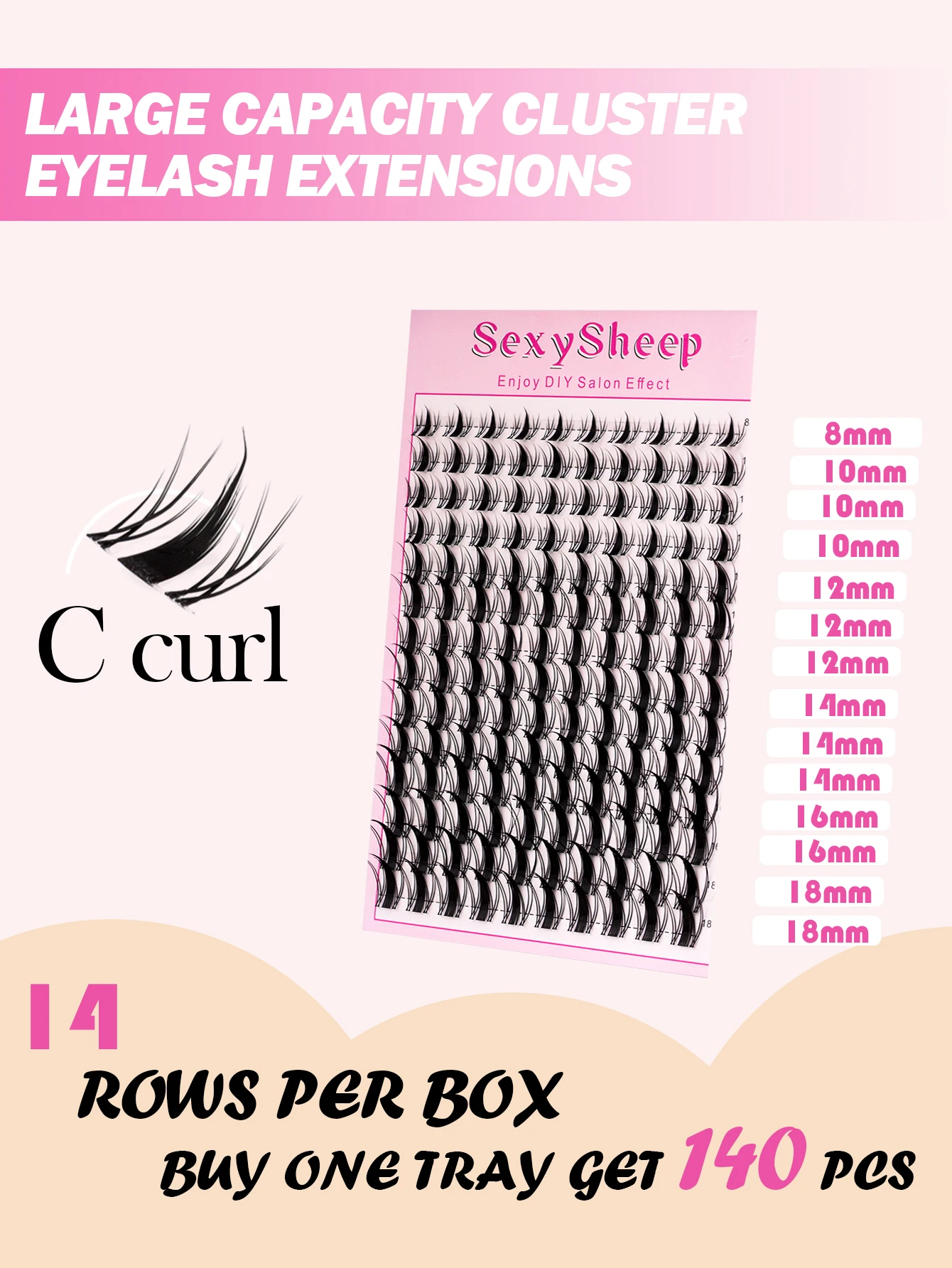 DIY Lash Cluster Natural Eyelash Extensions 8-18MM Individual Lashes Extensions with Bond and Seal Remover Lash Brush Tweezers