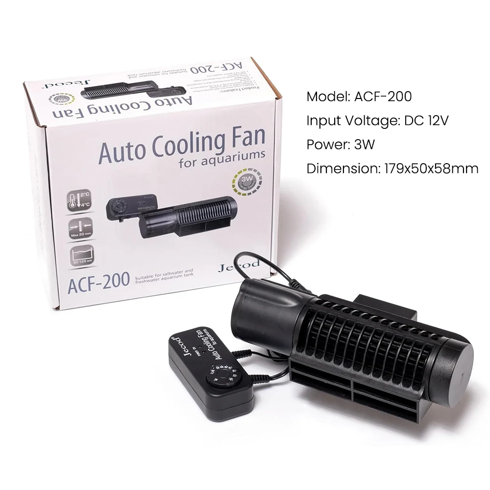 Jebao ACF-Serie Aquarium-Kühlventilator, geräuscharm, dreistufiger Schalter, automatische Thermostatsteuerung, Kühlgerät für Meerwasseraquarien – Detail 7