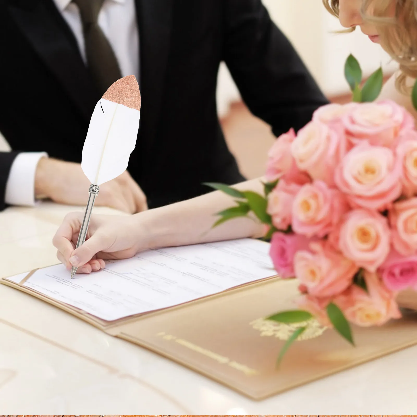 

Metal Signature Pen Smooth Writing Plume Ballpoint Pen for Office Crafting Diary Sketching Decorative Business