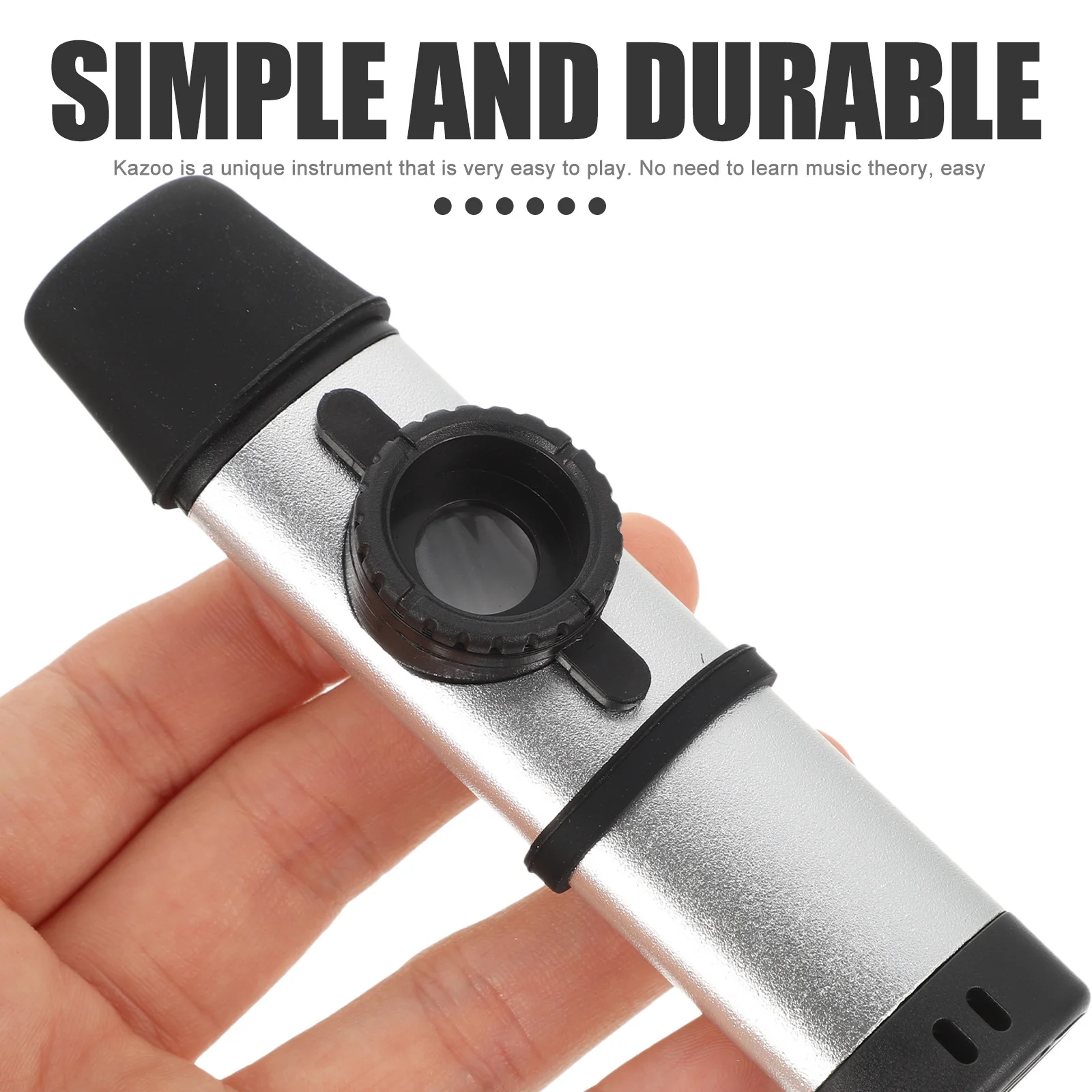 

1 set Metal Kazoo Lightweight Portable Music Instrument For Kids Adults Beginner Friendly Guitar Accompaniment Durable Silicone