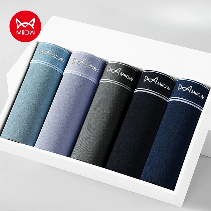 

MiiOW, 3 шт., осенне-зимние хлопковые мужские трусы, мужское нижнее белье, боксеры, графеновые антибактериальные мужские трусы, мужские трусы-боксеры