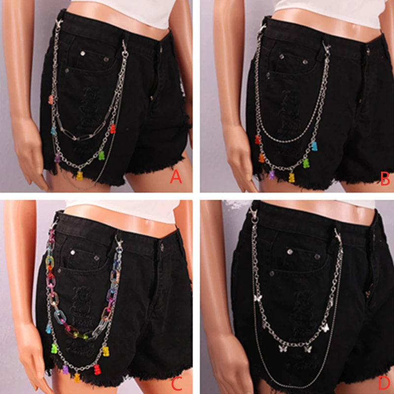 Ювелирные изделия, сексуальные малышки, яркие цветные мишки, поясные цепочки, женские модные цветные цепочки, цепочки для тела