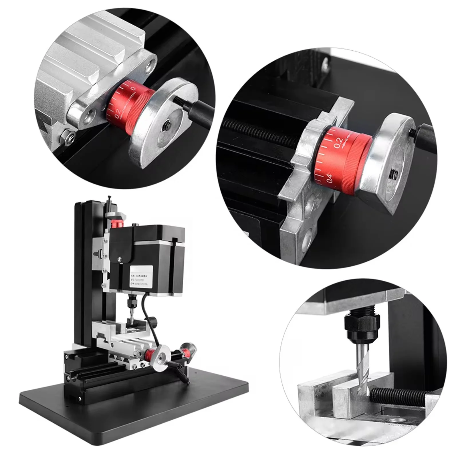 60W 12000RPM Mini Metal Lathe Miniature Milling Machine TZ20005M cnc turning machining precision parts cutting tool