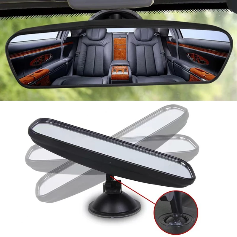 Universal Interior Rear View Mirror 360° Rotates Wide-angle Rearview Mirror Adjustable Suction Cup Car Rear Mirror Auto Parts