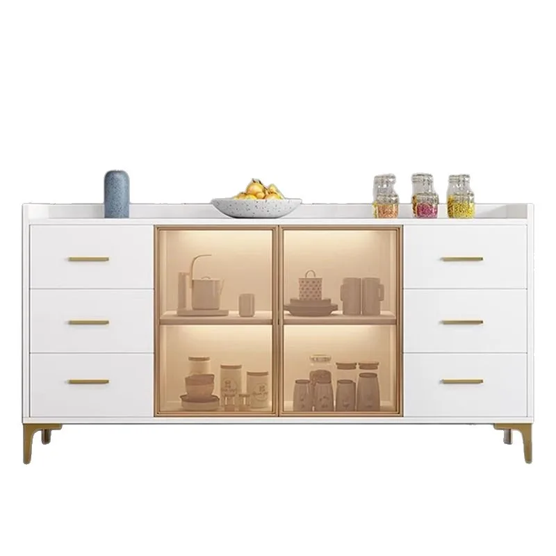 Dining side cabinet Modern simple wall cupboard Storage cabinet Living room light luxury locker Microwave oven cabinet