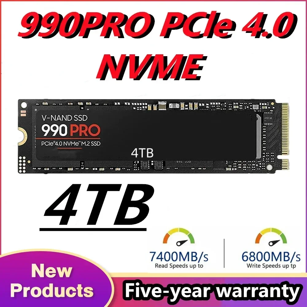 990  PRO 2TB 1TB M.2 SSD PCIe4.0 NVMe Solid State Drive for Gaming Desktop Laptop PS5