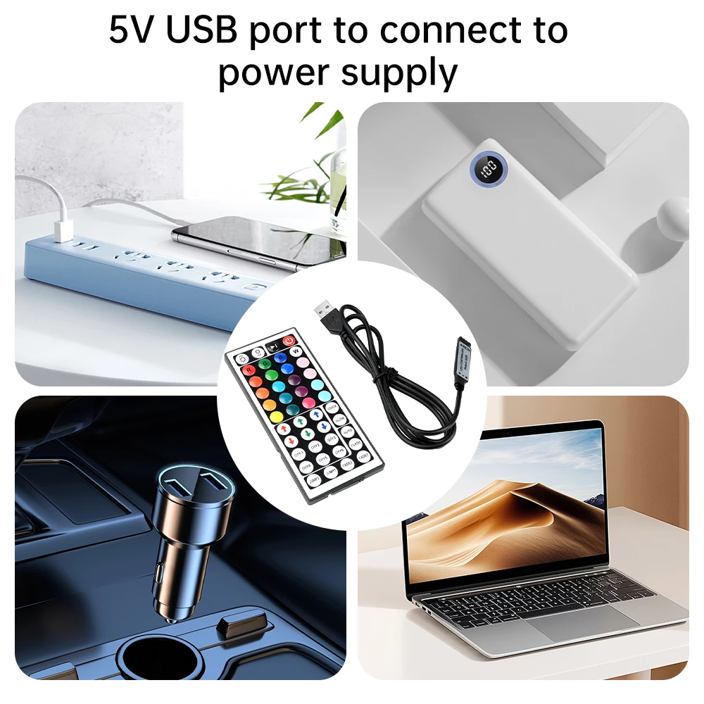 Светодиодная лента USB/DC, контроллер RGB, 44-клавишный ИК-пульт дистанционного управления, диммер, управление яркостью 5-24 В постоянного тока, регулировка яркости для RGB-ленты