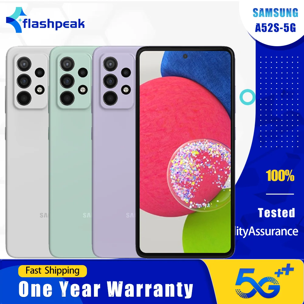 Samsung ? téléphone portable d'origine Galaxy A52s A528N 5G, NFC, 6.5 pouces, 6 go de RAM, 128 go de ROM, 64mp + 12mp + 5mp + 32mp, smartphone Android octa-core Samsung ? téléphone portable d'origine Galaxy A52s A528N 5G, NFC, 6.5 pouces, 6 go de RAM, 128 go de ROM, 64mp + 12mp + 5mp + 32mp, smartphone Android octa-core