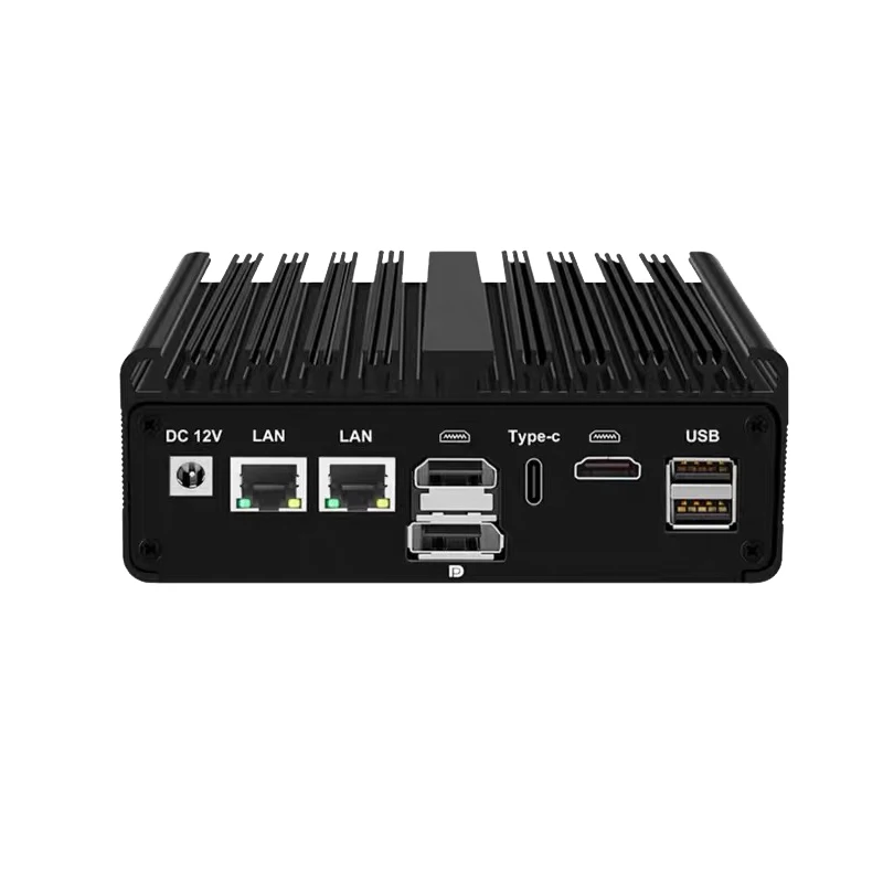 12th Gen N100 Mini PC Firewall Router 2LAN 2HD 1DP RTL8111F 1000M N6000 N5105 NVMe Fanless Mini Computer Proxmox pfSense Box