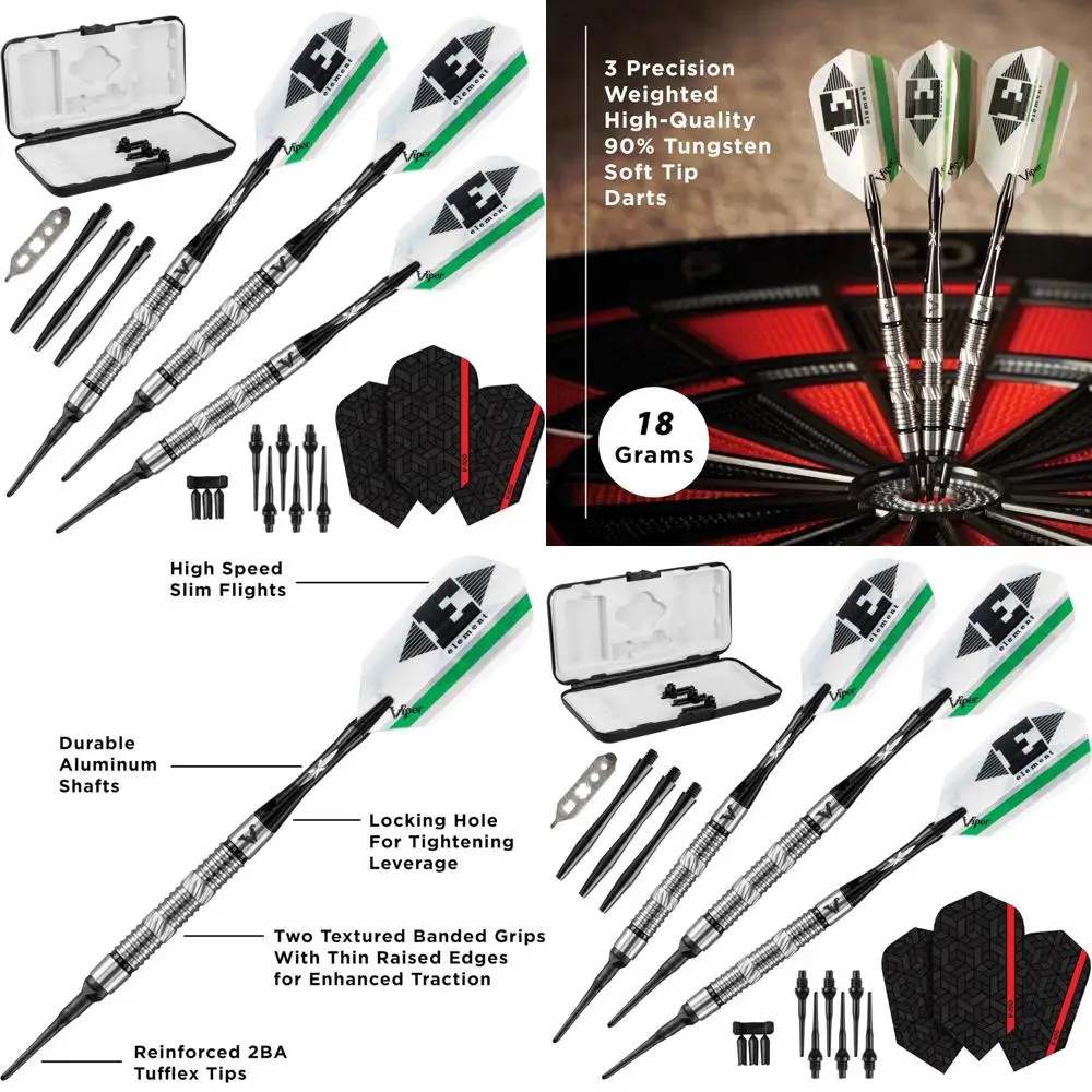 

Viper Element 90% Tungsten Darts, 18g Soft Tip Set with Case