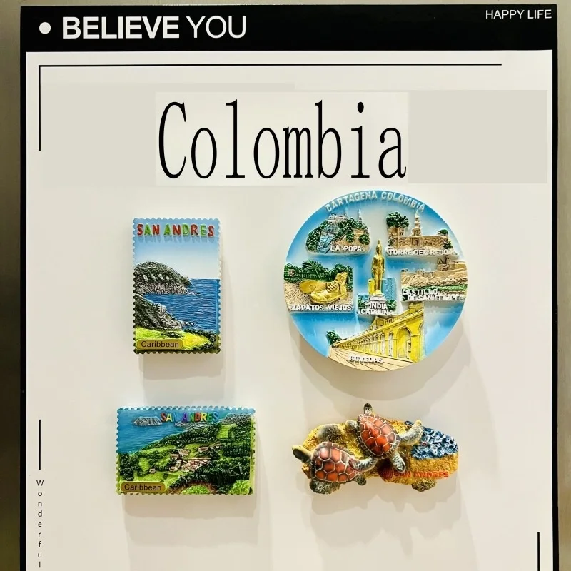 Columbia-imanes de nevera 3D, adorno de recuerdo, imanes de resina para nevera, colección de pegatinas, regalo artesanal, decoración del hogar
