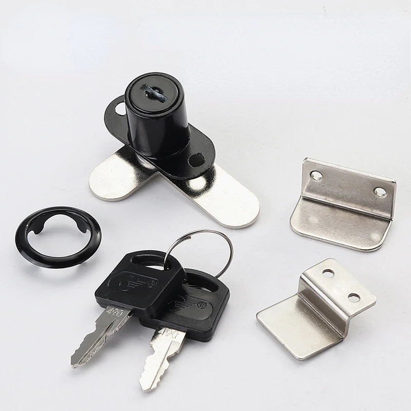 Double Open Cabinet Door Lock 7-shaped Opposite Turn Tongue Lock File Cabinet Lock Letterbox Lock Furniture Door Lock