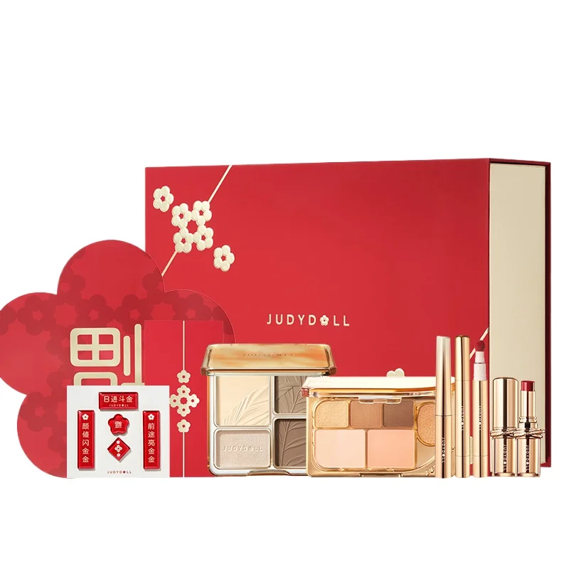ジュディドール メイクアップセット ゴールド限定ギフトボックス ハイライター リペアリップスティック リップグレイズ マットアイシャドウ ブラックマスカラ