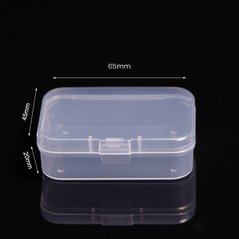 2pcs Mini Plastic Box Rectangular Box Translucent Box Packing Box Storage Box Dustproof Strong Jewelry Storage Container