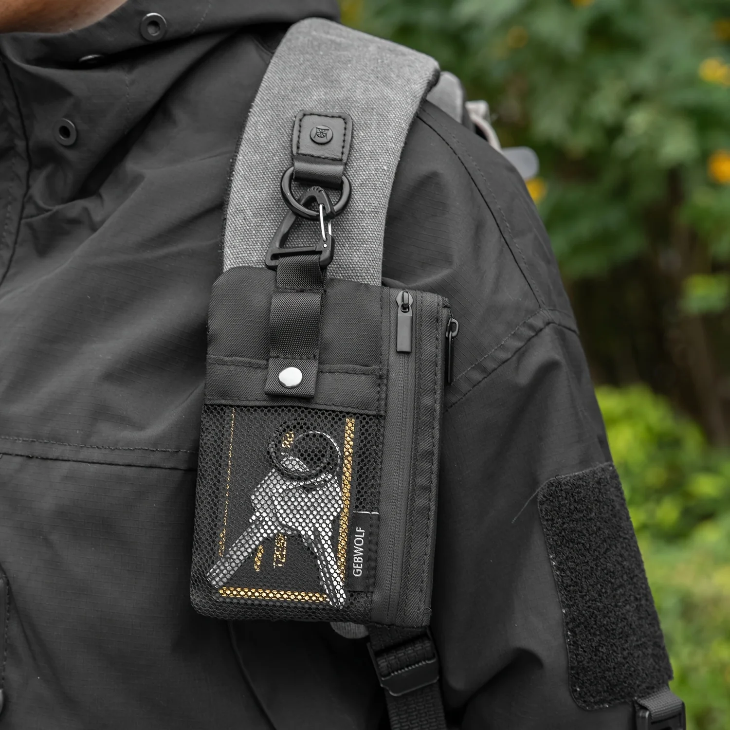 1 Stück Minimalistisches RFID-Schutz-Portemonnaie mit Ausweisfenster und Schlüsselband, geeignet für Karten und Bargeld – Detail 8