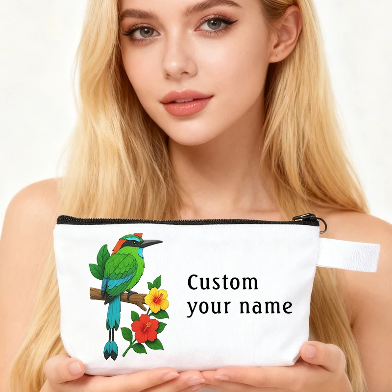 

Multifunction Organizers Bird Printed Cosmetic Pouch Travel Toiletry Bag Makeup Bag Tote Zipper Canvas Bag Gift Pencil Cases