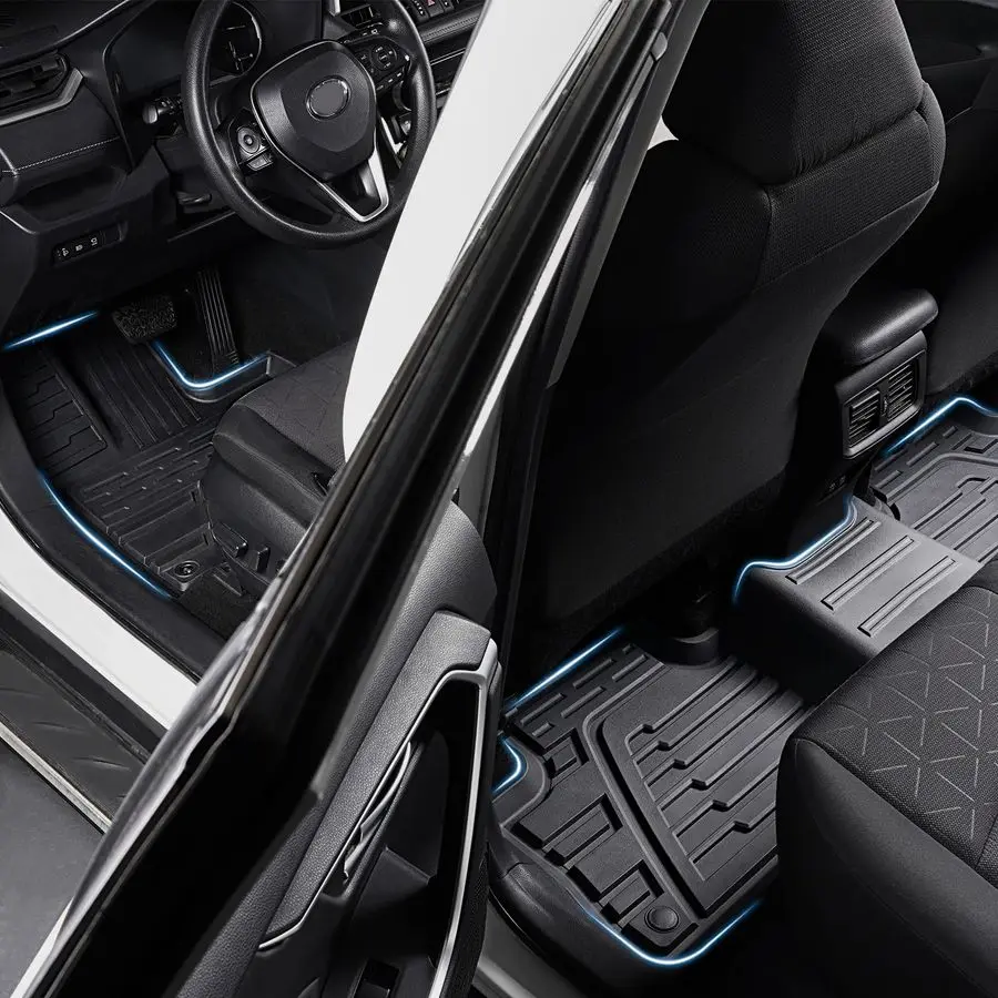 مجموعة الحصير لسيارة Toyota RAV4 20192025 تتضمن واقي عتبة الباب الإضافي الهجين، TPE لجميع الأحوال الجوية، حصيرة مسند الظهر، بطانة البضائع للسيارة #3